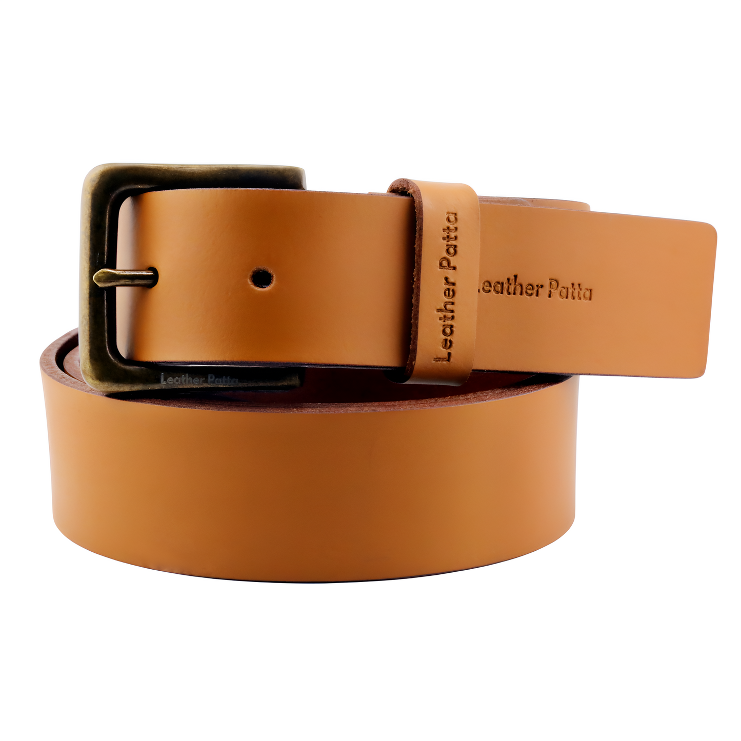 Leather Patta™ Classic Single Side Formal Genuine Leather Belt – Tan Brown