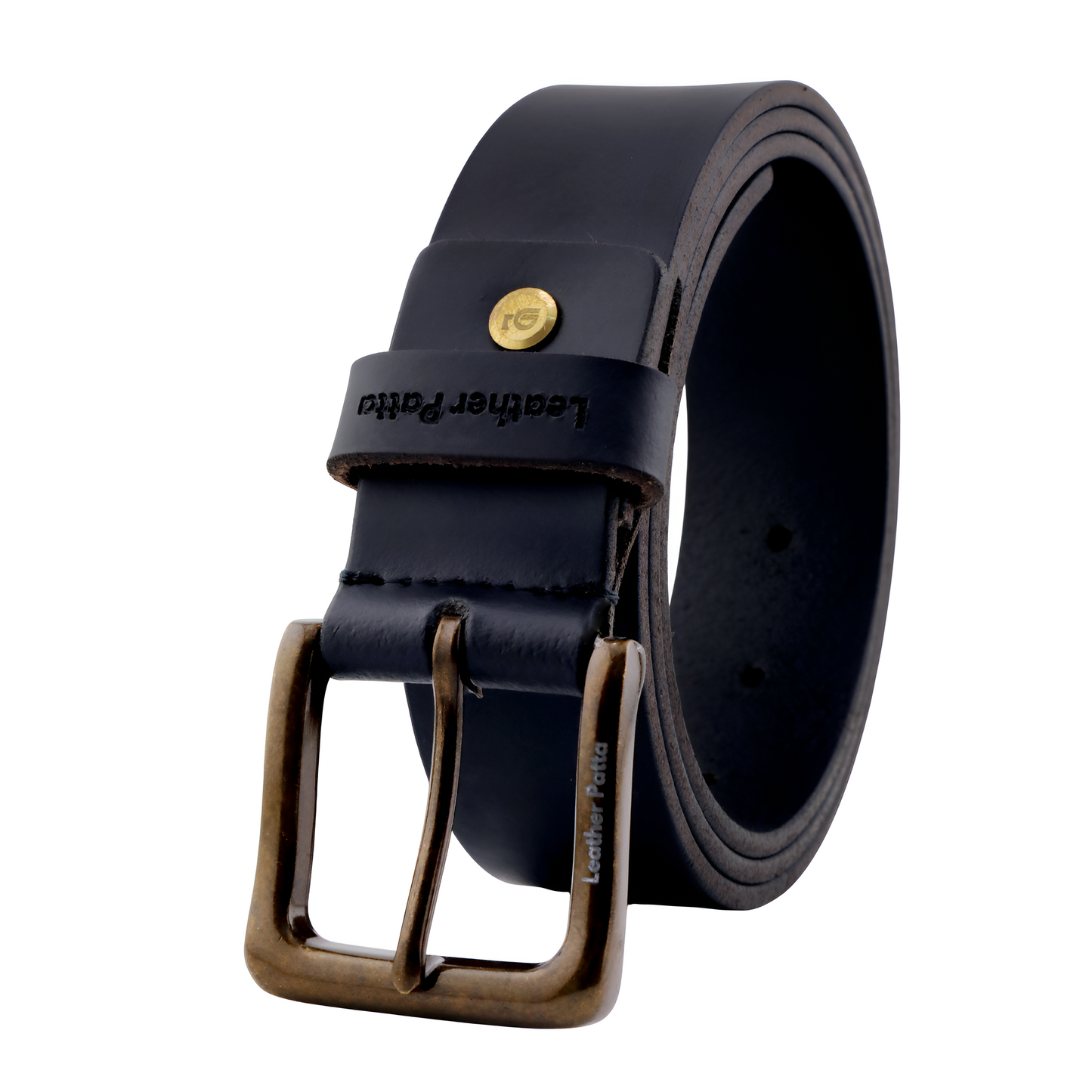 Leather Patta – Single Side Bold Black Formal Leather Belt