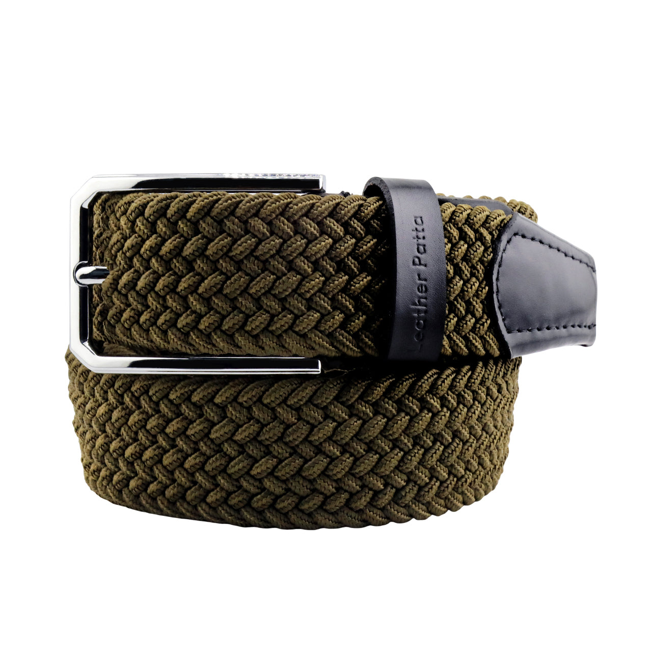 Leather Patta™ Premium Stretch Canvas Belt – Olive
