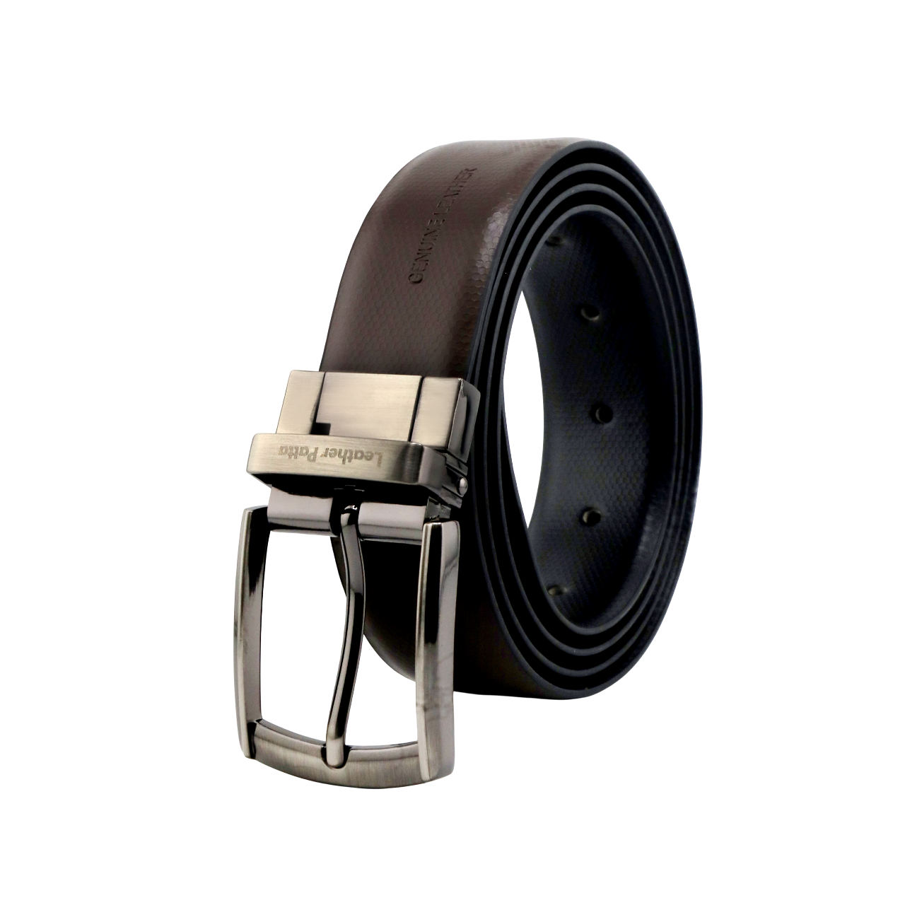 The Corporate Essential – Formal Men’s Reversible Textured Leather Belt | Black & Brown | Lightweight Chrome Buckle | Leather Patta