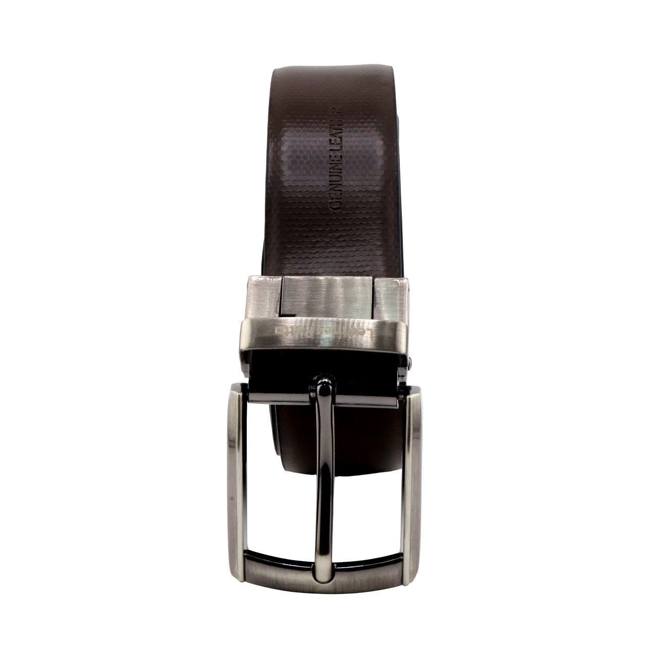 The Corporate Essential – Formal Men’s Reversible Textured Leather Belt | Black & Brown | Lightweight Chrome Buckle | Leather Patta