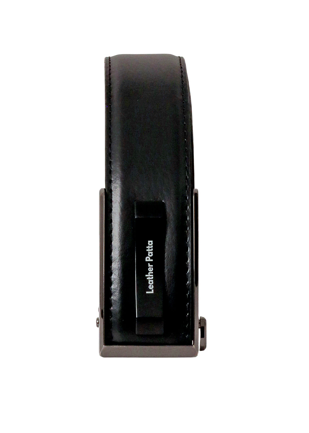 Leather Patta Men's Black Genuine Leather Auto-Lock Belt – Classic Finish