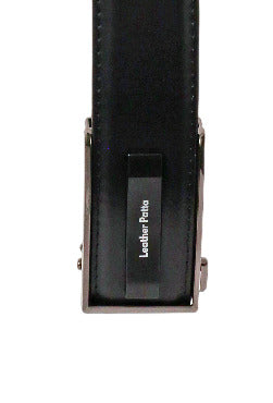 Leather Patta Men's Black Genuine Leather Auto-Lock Belt – Classic Finish