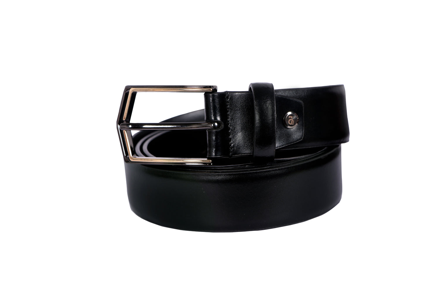 Leather Patta Men’s Genuine Leather Black Semi-Formal Belt with Premium Alloy Pin Buckle