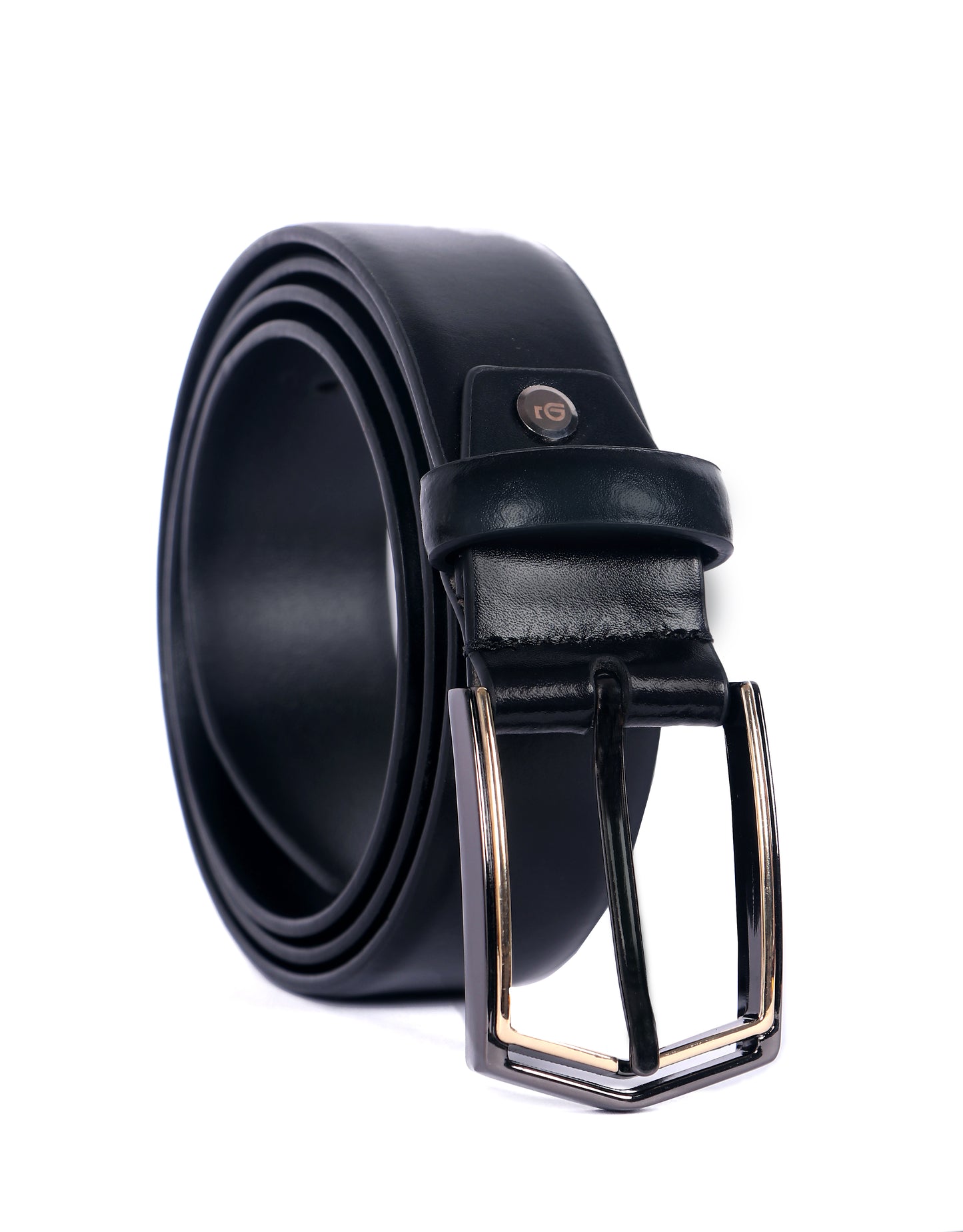 Leather Patta Men’s Genuine Leather Black Semi-Formal Belt with Premium Alloy Pin Buckle