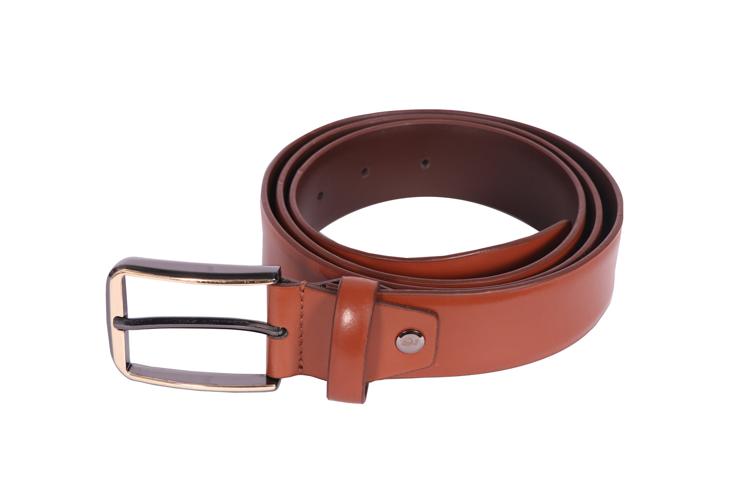 Leather Patta Men’s Genuine Leather Brown Semi-Formal Belt with Premium Alloy Pin Buckle