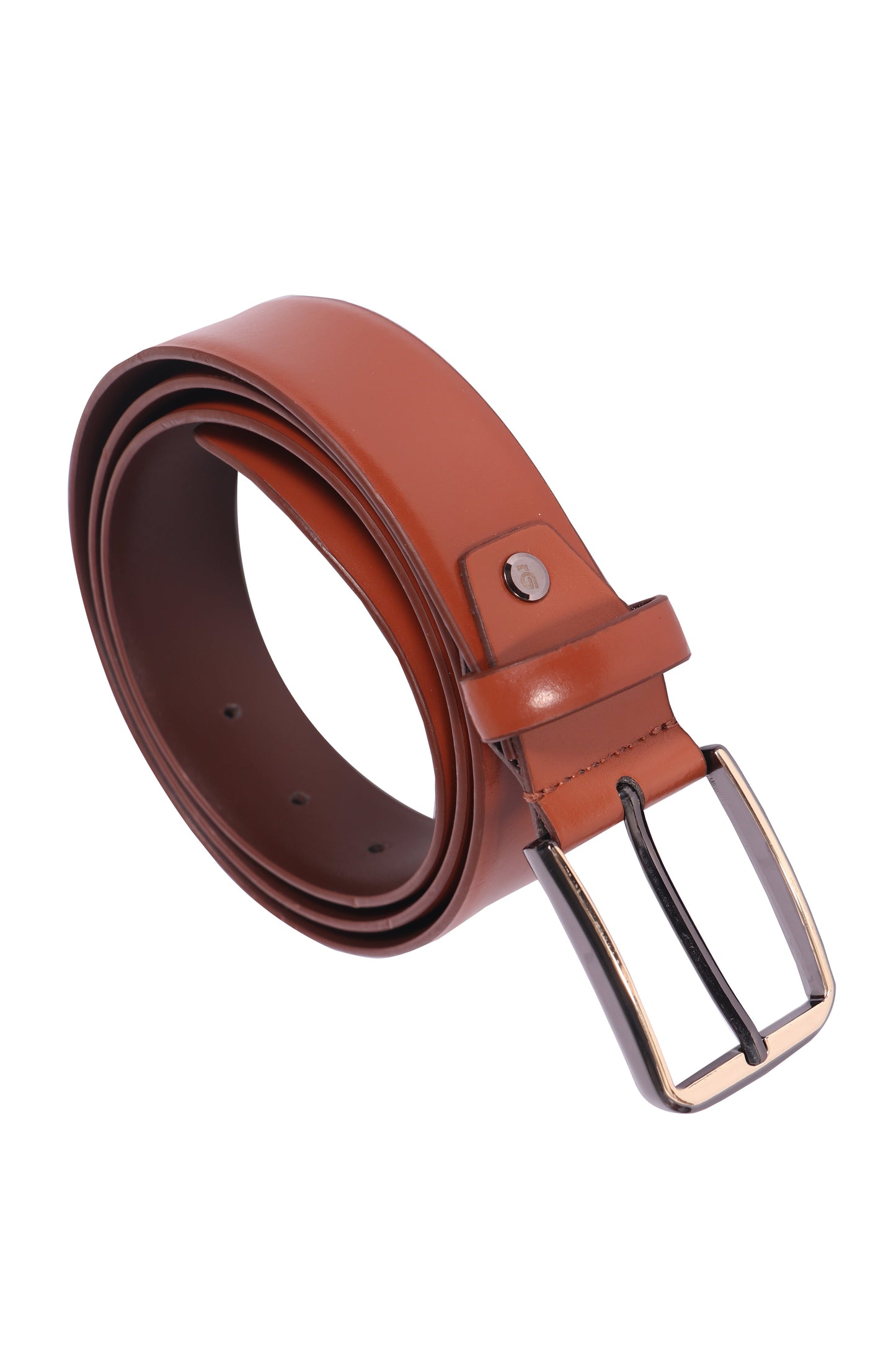 Leather Patta Men’s Genuine Leather Brown Semi-Formal Belt with Premium Alloy Pin Buckle