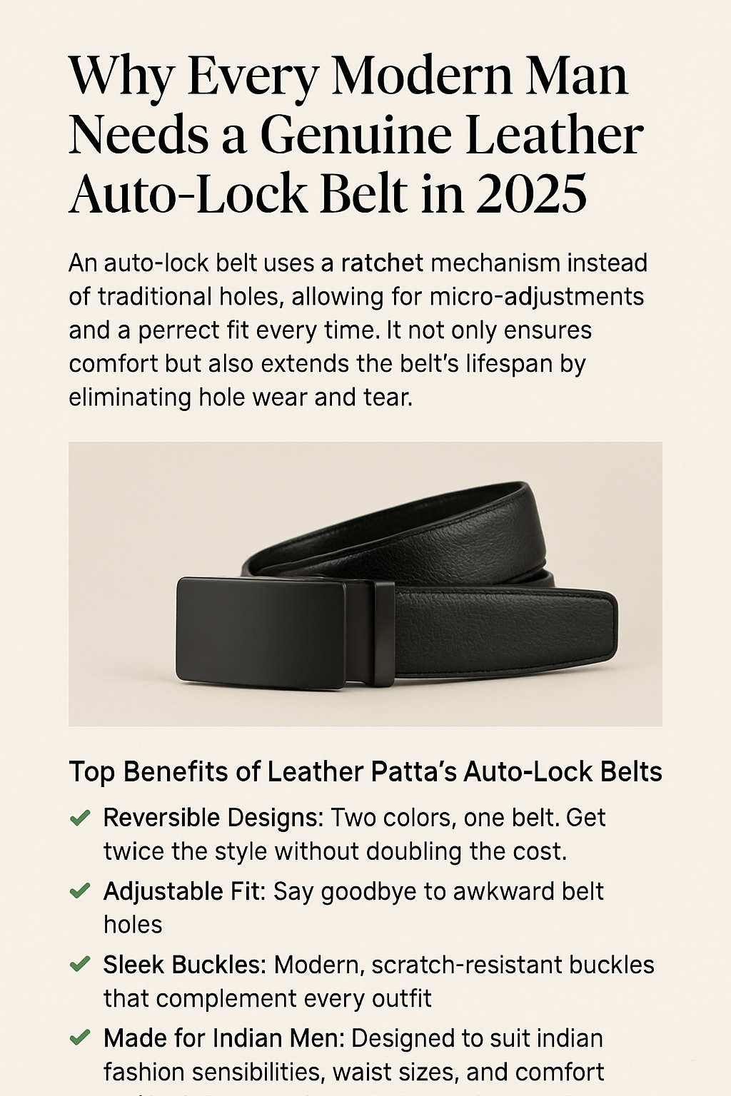 Why Every Modern Man Needs a Genuine Leather Auto-Lock Belt in 2025