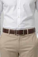 Leather Patta Men’s Premium Genuine Leather Auto-Lock Belt – Brown | Modern Elegance