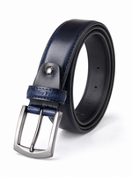 Leather Patta Premium Genuine Leather Formal Belt – Navy Blue