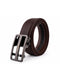 Leather Patta Men's Brown Textured Genuine Leather Auto-Lock Belt – Premium Gloss Buckle