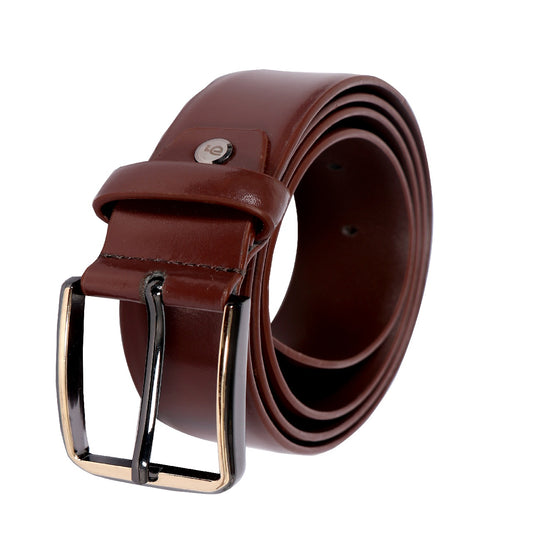 Leather Patta Men’s Genuine Leather Cocoa Semi-Formal Belt with Premium Alloy Pin Buckle
