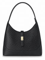 Textured PU Half Moon Shoulder Bag