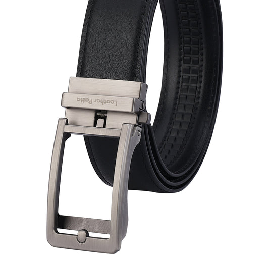 Leather Patta Men’s Premium Genuine Leather Auto-Lock Belt – Black | Modern Elegance
