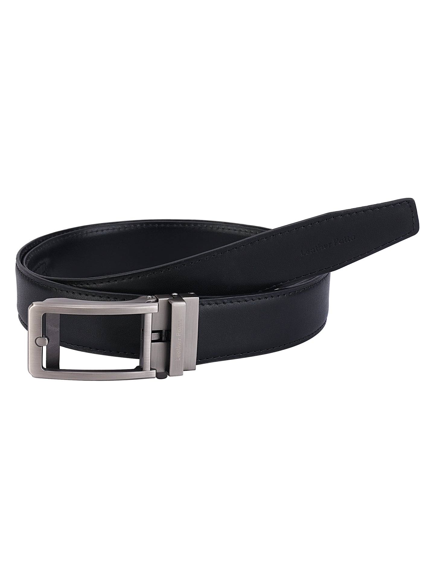 Leather Patta Men’s Premium Genuine Leather Auto-Lock Belt – Black | Modern Elegance