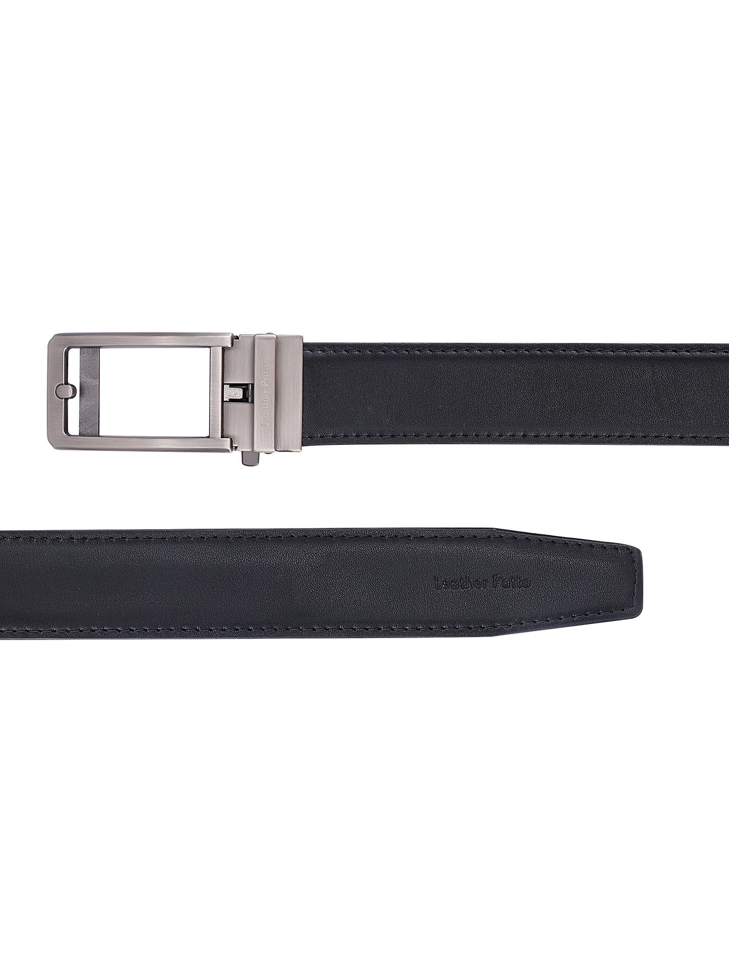Leather Patta Men’s Premium Genuine Leather Auto-Lock Belt – Black | Modern Elegance