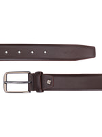 Leather Cocoa Profile Belt with Premium Alloy Pin Buckle