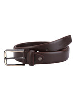 Leather Cocoa Profile Belt with Premium Alloy Pin Buckle
