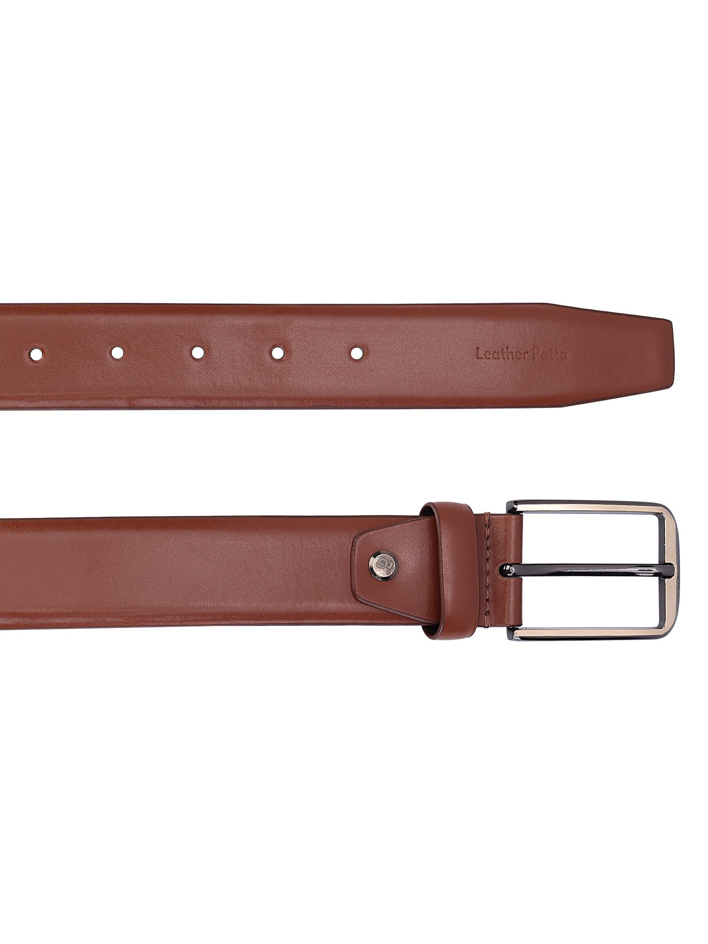 Leather Patta Men’s Genuine Leather Brown Formal Belt with Premium Alloy Pin Buckle