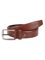 Leather Brown Profile Belt with Alloy Pin Buckle