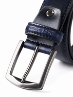 Leather Patta Premium Genuine Leather Formal Belt – Navy Blue