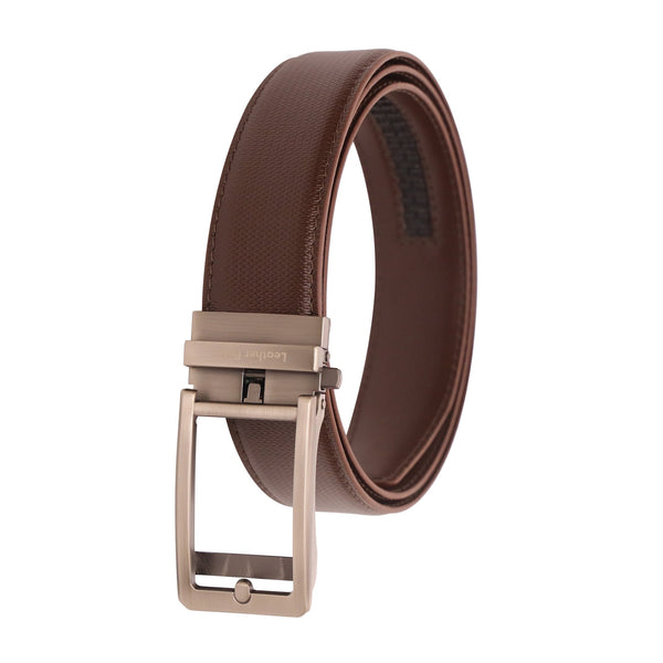 Leather Patta Men’s Premium Genuine Leather Auto-Lock Belt – Brown | Modern Elegance