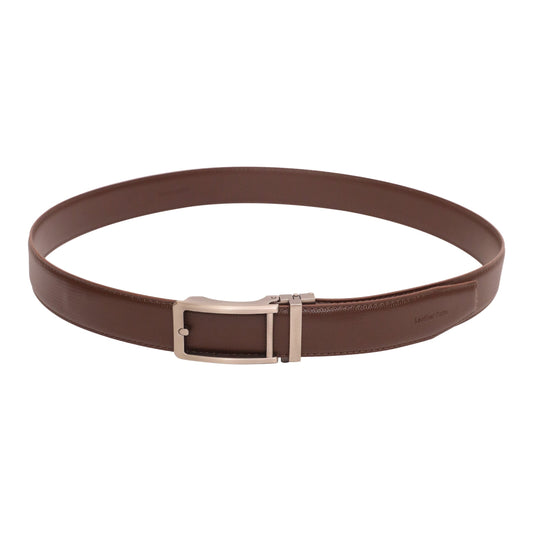 Leather Patta Men’s Premium Genuine Leather Auto-Lock Belt – Brown | Modern Elegance