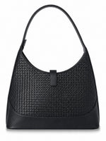 Textured PU Half Moon Shoulder Bag