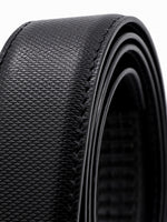 Black Textured Genuine Leather Formal Auto-Lock Belt – Premium Gloss Buckle
