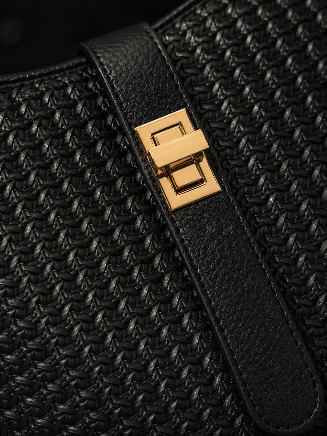 Textured PU Half Moon Shoulder Bag