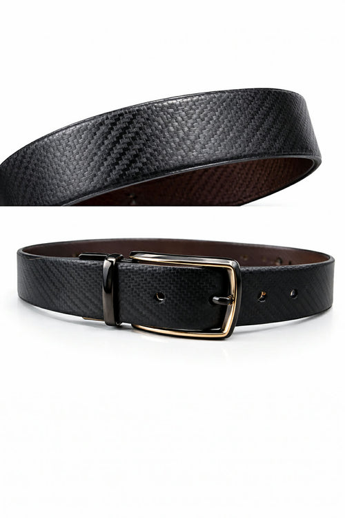Leather Patta Premium Full-Grain Leather Reversible Belt – Black & Brown | Sleek & Durable alternate view