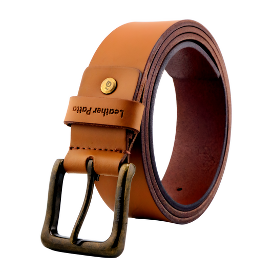 Leather Patta™ Classic Single Side Formal Genuine Leather Belt – Tan Brown