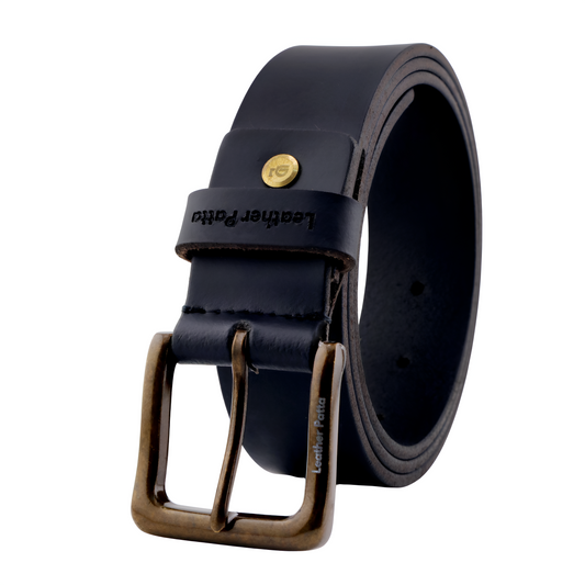 Leather Patta – Single Side Bold Black Formal Leather Belt