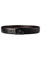The Classic DualTone – Men’s Reversible Textured Leather Belt | Black & Brown | Chrome Buckle | Leather Patta