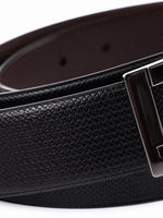 The Classic DualTone – Men’s Reversible Textured Leather Belt | Black & Brown | Chrome Buckle | Leather Patta