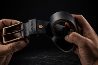 Black Leather Profile Belt