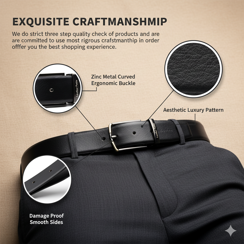 The Metro Edge – Reversible Textured Leather Belt | Black & Brown | Chrome Buckle | Leather Patta