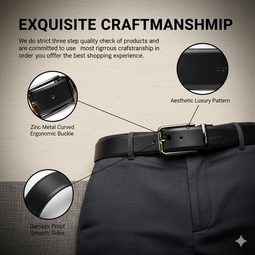 The Alpha Duo – Leather Patta Men’s Reversible Genuine Leather Belt | Textured | Black & Brown | Chrome Buckle