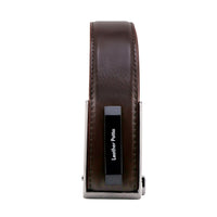 Men's Brown  Genuine Leather Formal Auto-Lock Belt – Classic Finish