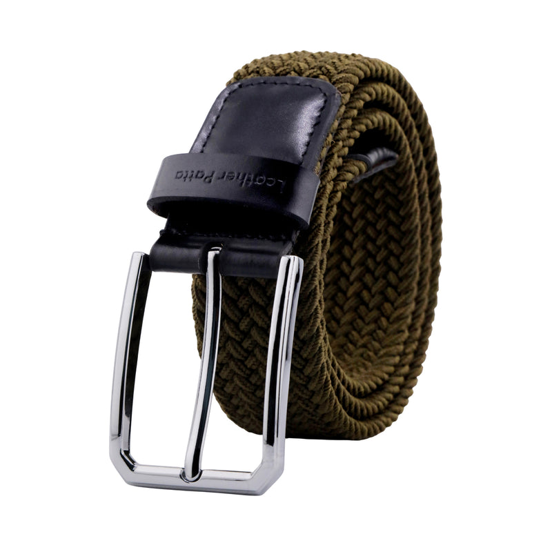Leather Patta™ Premium Stretch Canvas Belt – Olive Green
