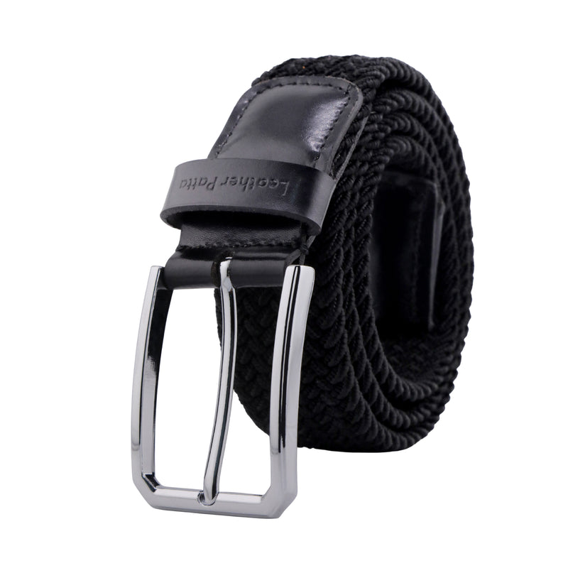 Leather Patta™ Premium Stretch Canvas Belt – Black