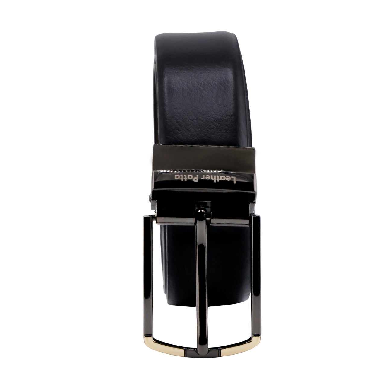 The Metro Edge – Reversible Textured Leather Belt | Black & Brown | Chrome Buckle | Leather Patta