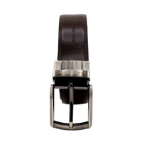 The Corporate Essential – Formal Men’s Reversible Textured Leather Belt | Black & Brown | Lightweight Chrome Buckle | Leather Patta
