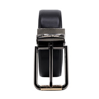 The Alpha Duo – Leather Patta Men’s Reversible Genuine Leather Belt | Textured | Black & Brown | Chrome Buckle