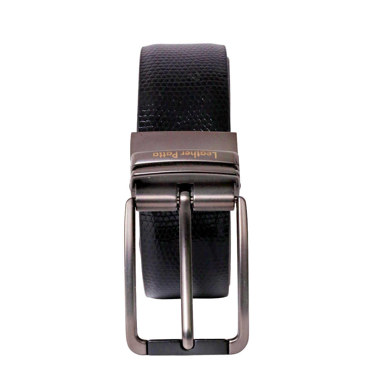 The Prestige Reversible – Men’s Textured Leather Belt | Black & Brown | Premium Chrome Buckle | Leather Patta