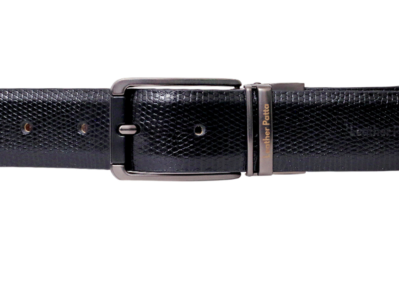 The Prestige Reversible – Men’s Textured Leather Belt | Black & Brown | Premium Chrome Buckle | Leather Patta