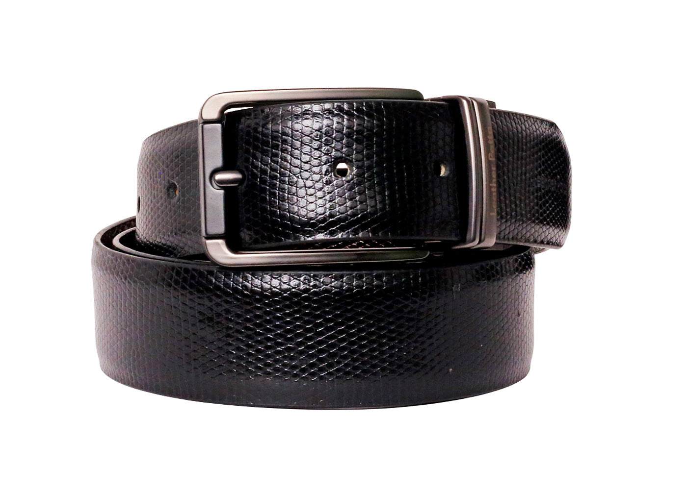 The Prestige Reversible – Men’s Textured Leather Belt | Black & Brown | Premium Chrome Buckle | Leather Patta