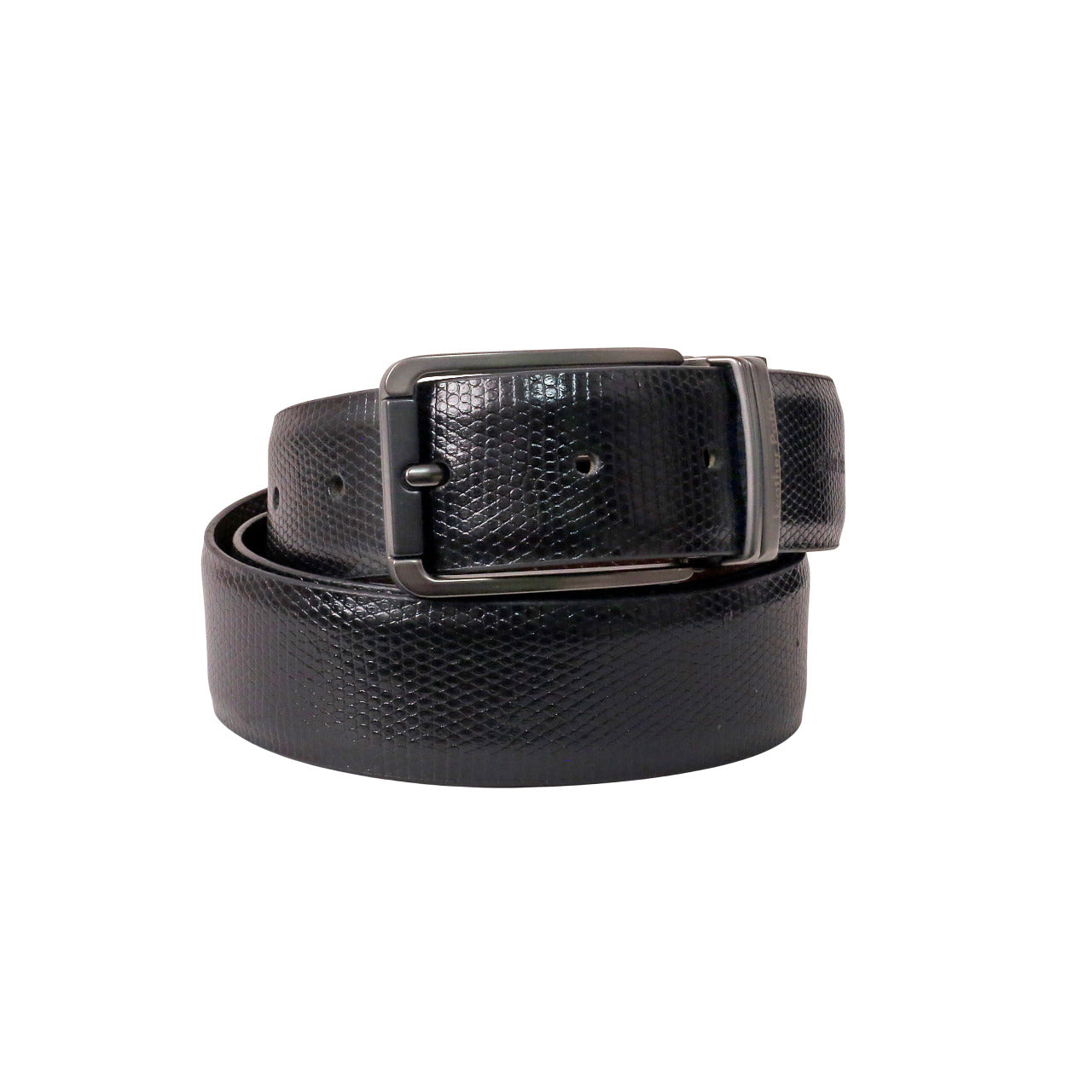 The Prestige Reversible – Men’s Textured Leather Belt | Black & Brown | Premium Chrome Buckle | Leather Patta