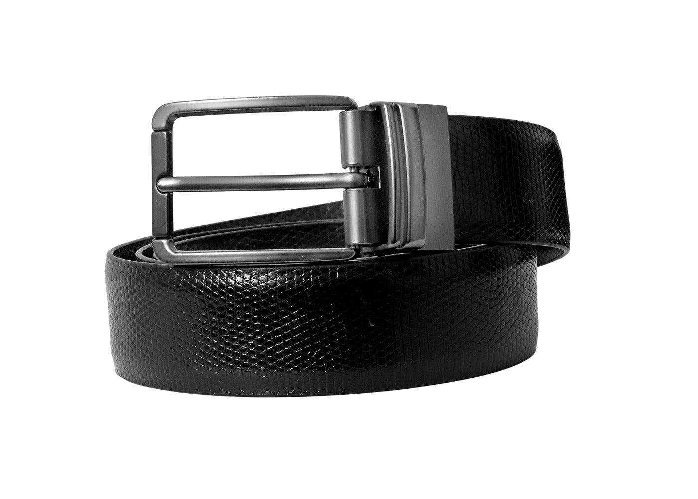 The Prestige Reversible – Men’s Textured Leather Belt | Black & Brown | Premium Chrome Buckle | Leather Patta