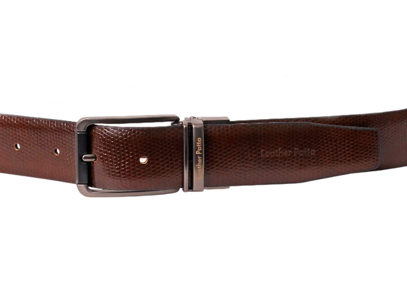 The Prestige Reversible – Men’s Textured Leather Belt | Black & Brown | Premium Chrome Buckle | Leather Patta
